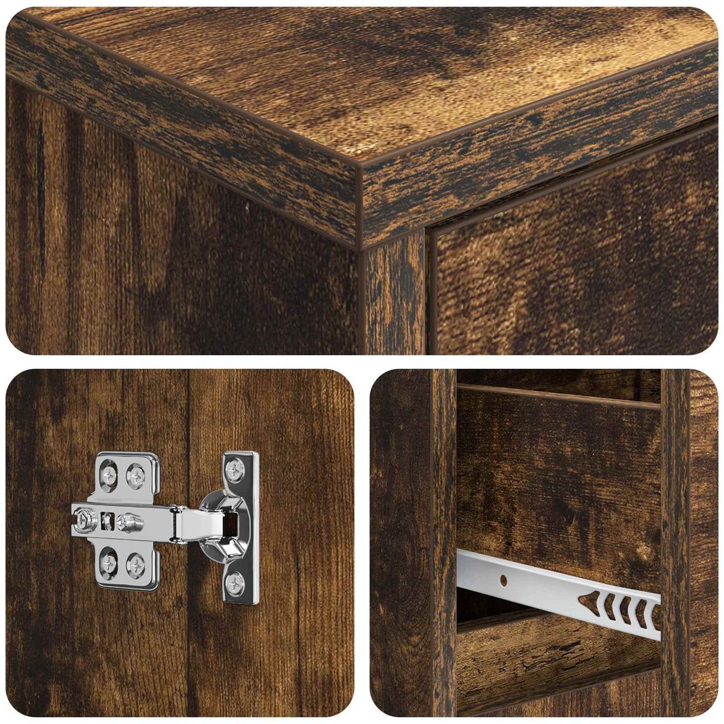 Bathroom Cabinet Smoked Oak 35 x 36.5 x 85 cm Engineered Wood
