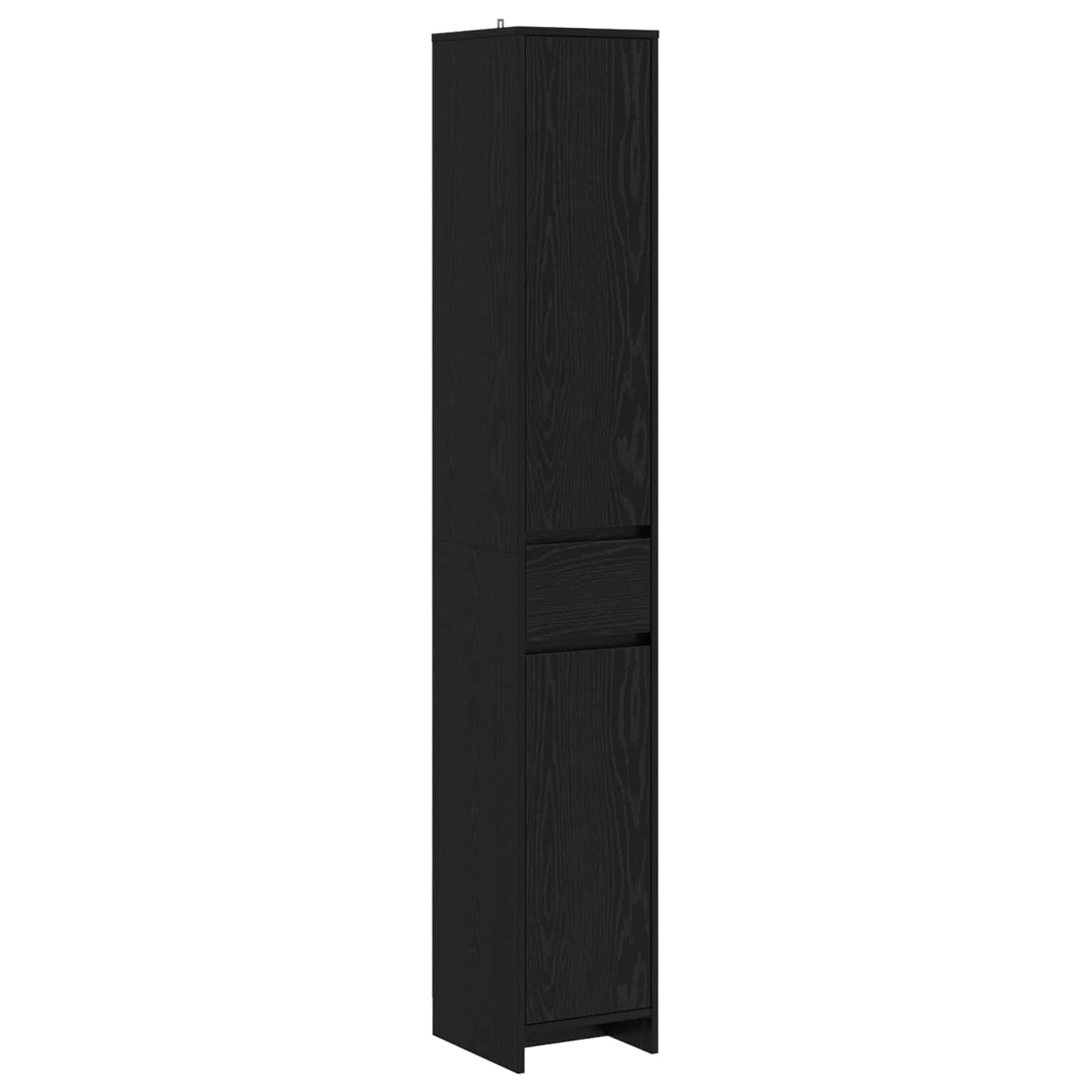 Bathroom Cabinet Black Oak 30 x 33 x 190 cm Engineered Wood