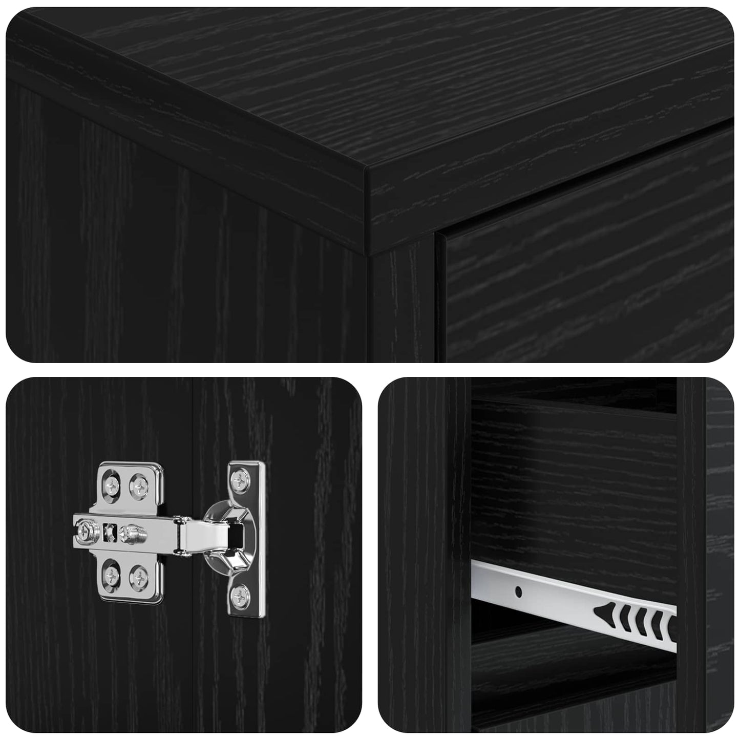 Wall-mounted Sink Vanity Black Oak 35 x 20 x 81 cm