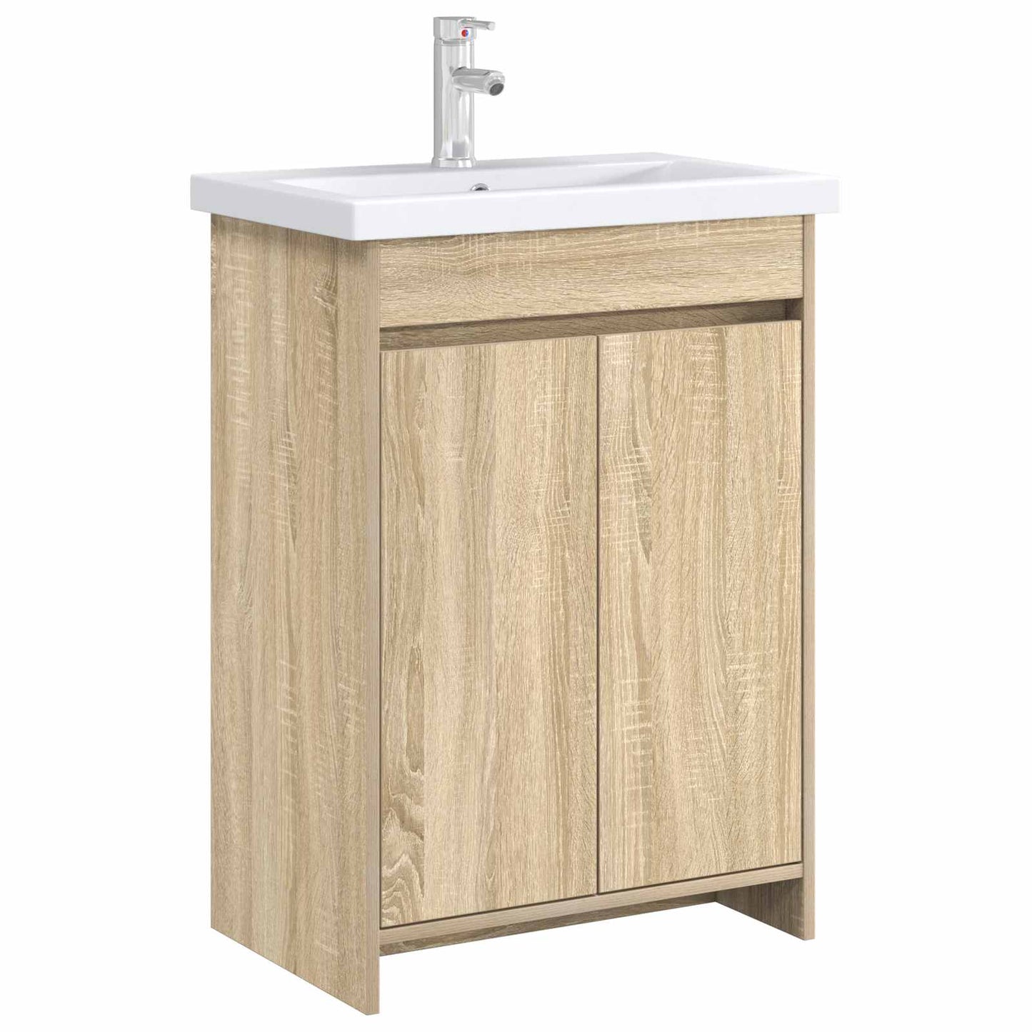 Bathroom Under Sink Cabinet Sonoma Oak 56 x 37.5 x 81 cm