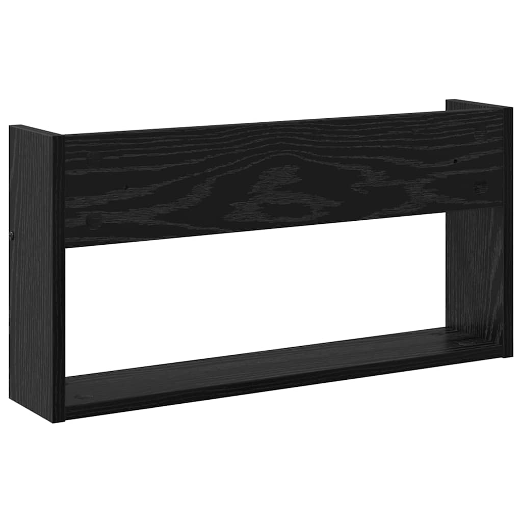 Magazine Rack Black Oak 60 x 12 x 30 cm Engineered Wood