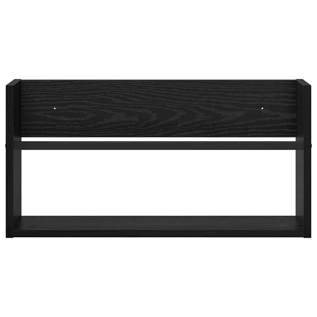 Magazine Rack 2 pcs Black Oak 60 x 12 x 30 cm Engineered Wood