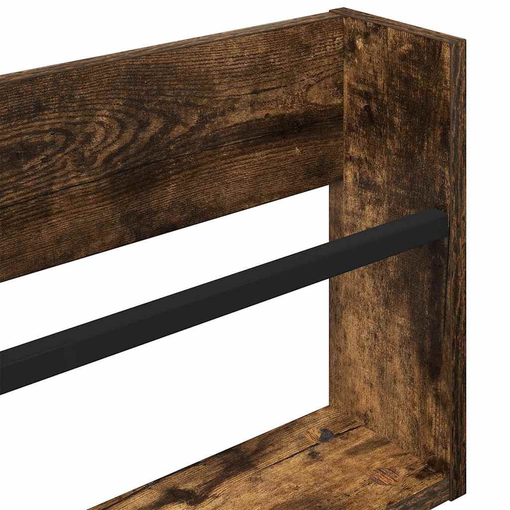 Magazine Rack Smoked Oak 60 x 12 x 30 cm Engineered Wood