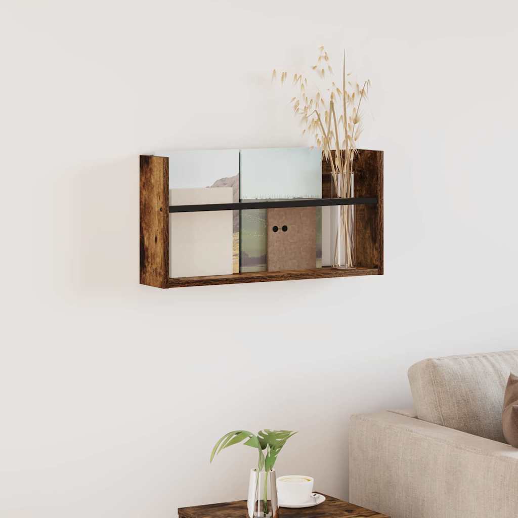 Magazine Rack Smoked Oak 60 x 12 x 30 cm Engineered Wood