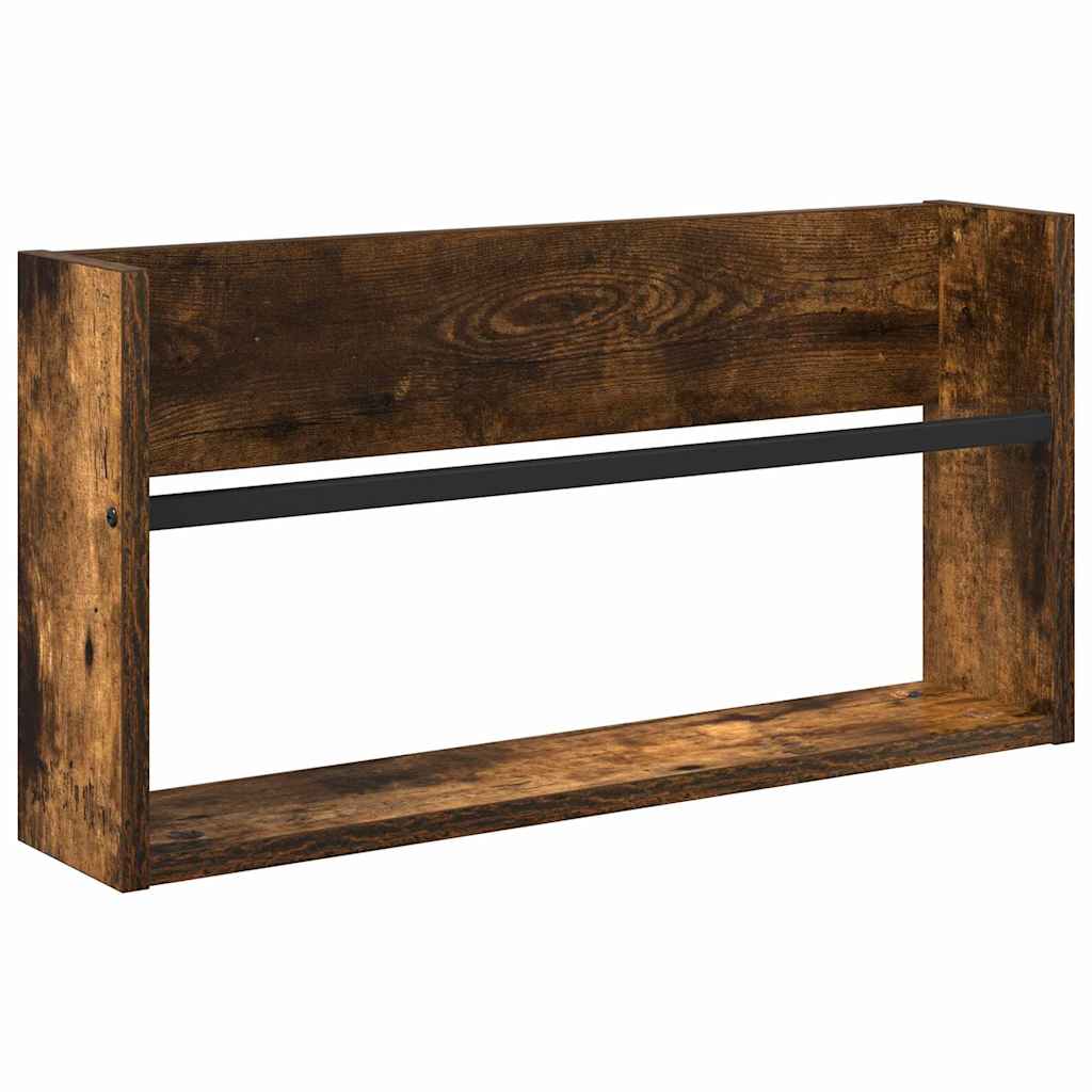 Magazine Rack Smoked Oak 60 x 12 x 30 cm Engineered Wood