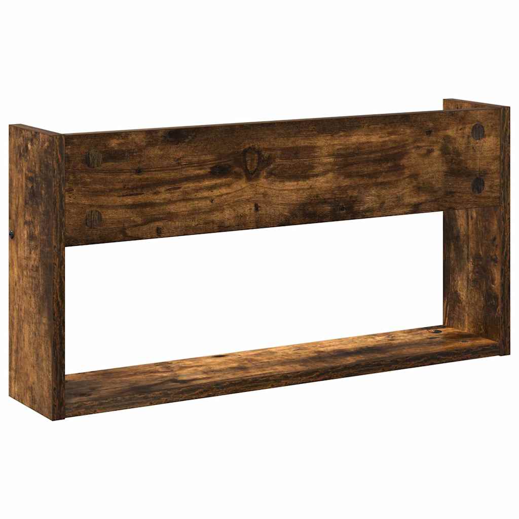Magazine Rack Smoked Oak 60 x 12 x 30 cm Engineered Wood