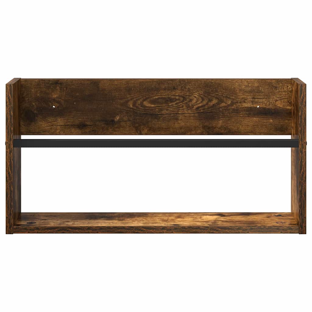 Magazine Rack Smoked Oak 60 x 12 x 30 cm Engineered Wood