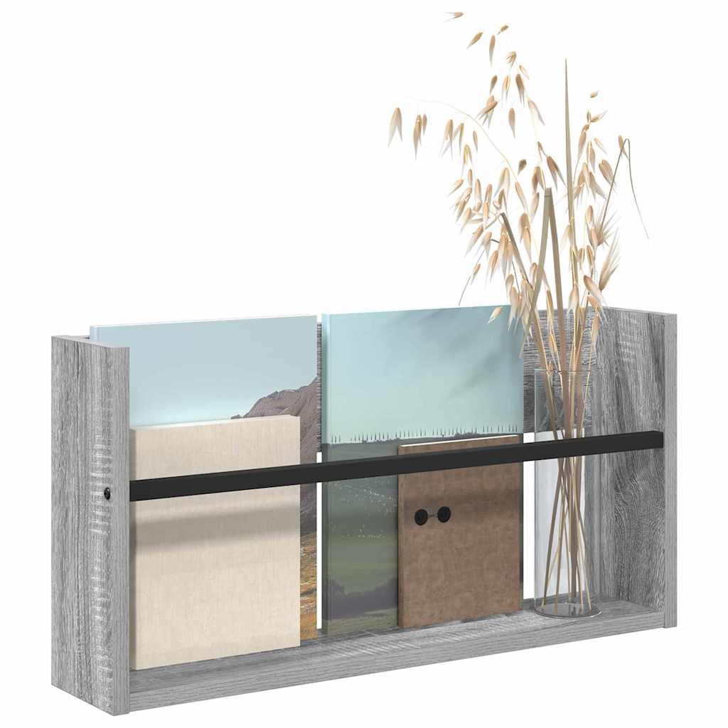 Magazine Rack Grey Sonoma 60 x 12 x 30 cm Engineered Wood