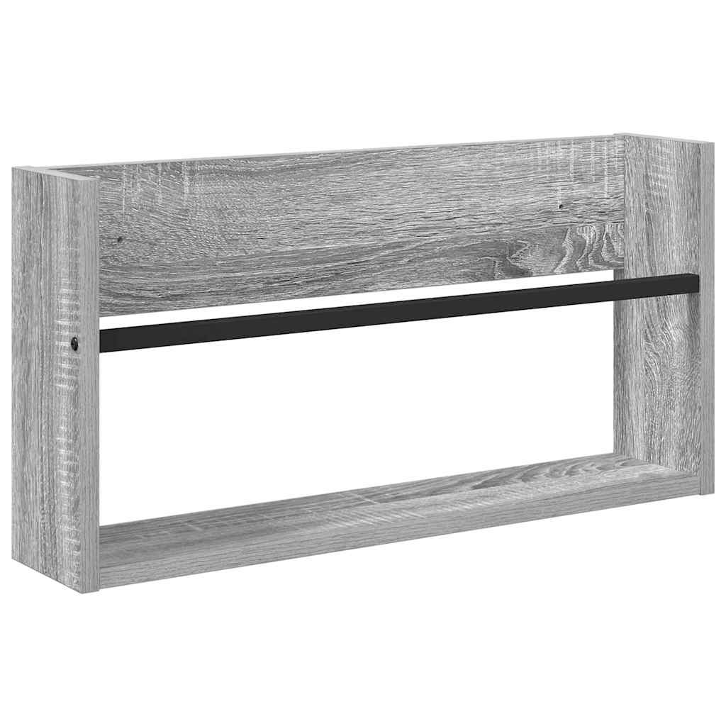 Magazine Rack 2 pcs Grey Sonoma 60 x 12 x 30 cm Engineered Wood
