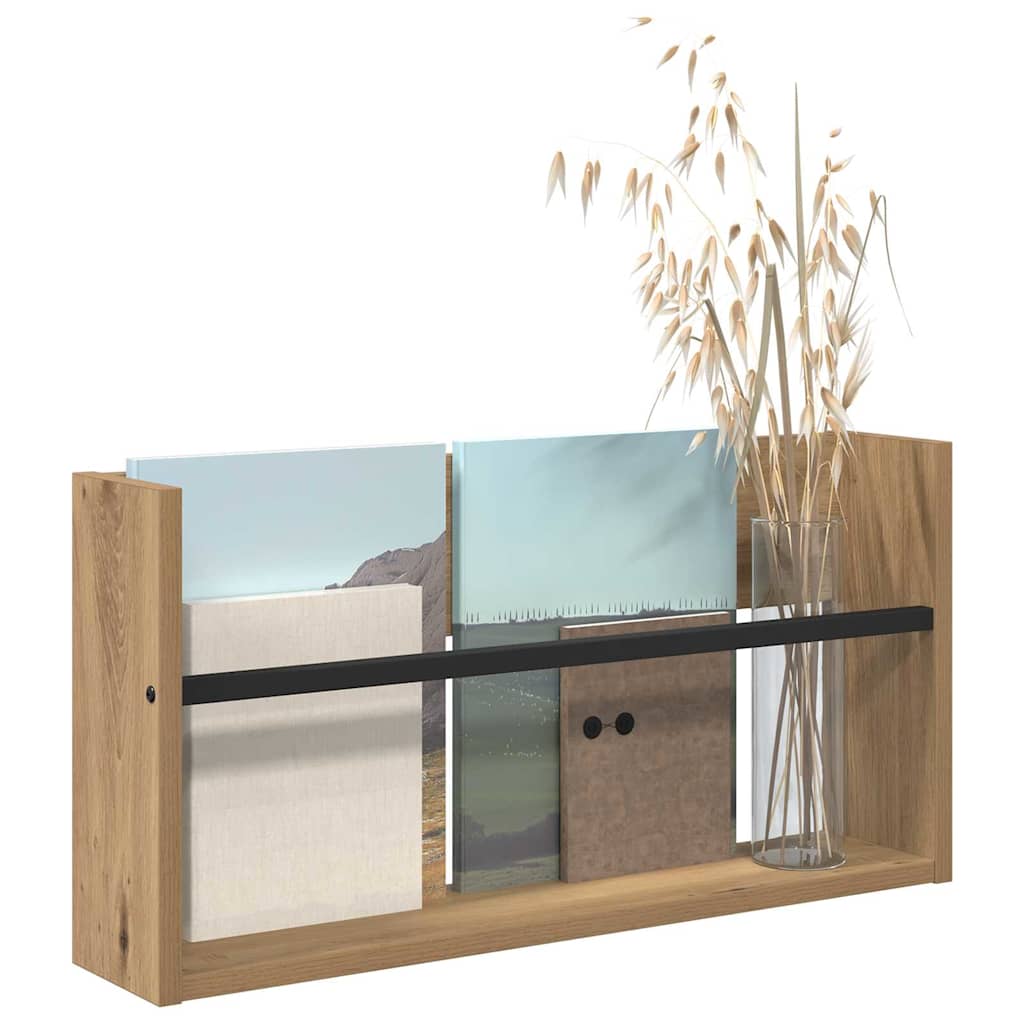 Magazine Rack Artisan Oak 60 x 12 x 30 cm Engineered Wood