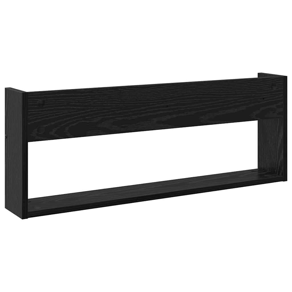 Magazine Rack Black Oak 80 x 12 x 30 cm Engineered Wood