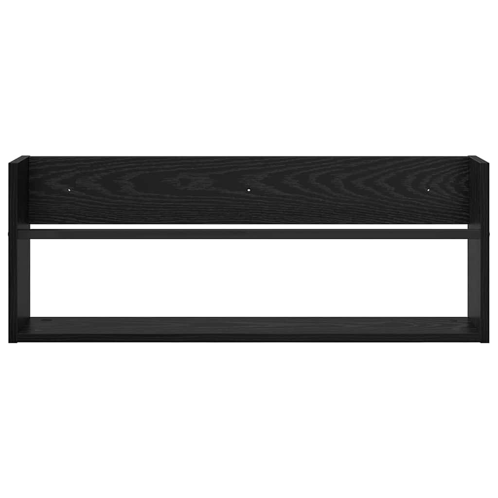 Magazine Rack Black Oak 80 x 12 x 30 cm Engineered Wood