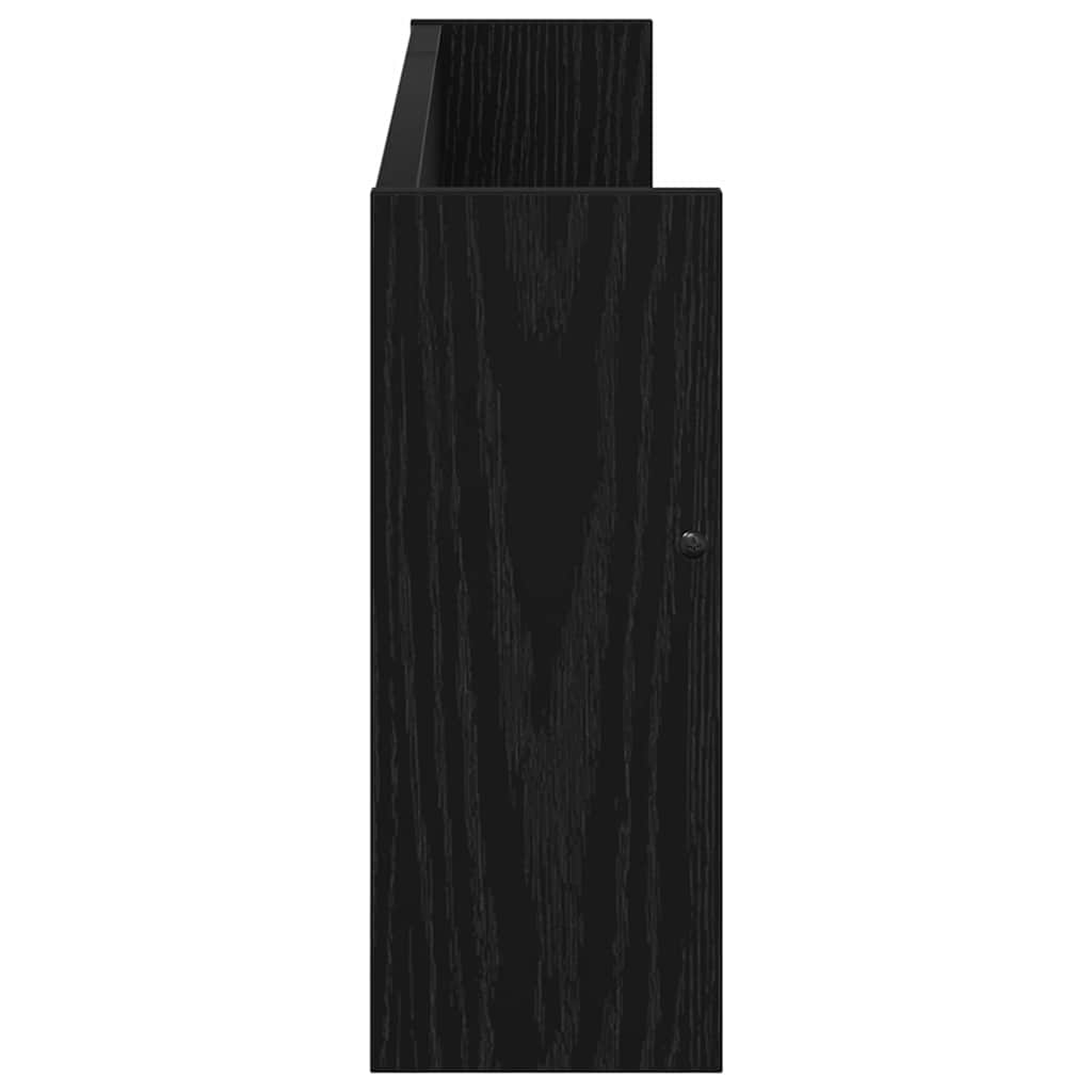 Magazine Rack Black Oak 80 x 12 x 30 cm Engineered Wood