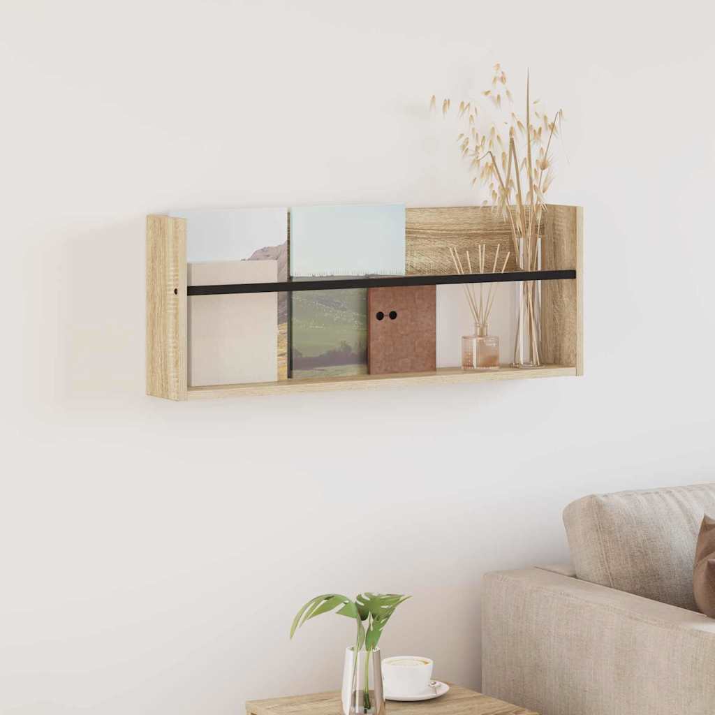 Magazine Rack Sonoma Oak 80 x 12 x 30 cm Engineered Wood