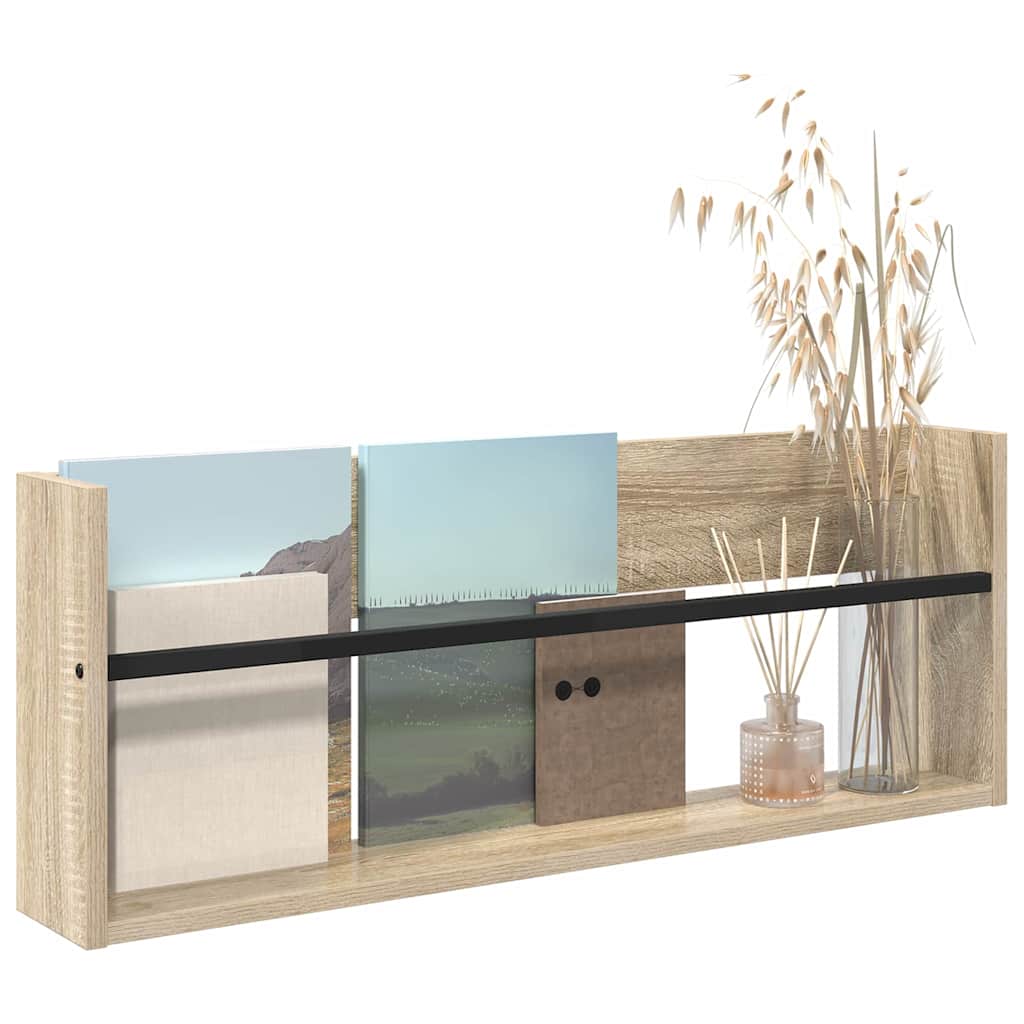 Magazine Rack Sonoma Oak 80 x 12 x 30 cm Engineered Wood