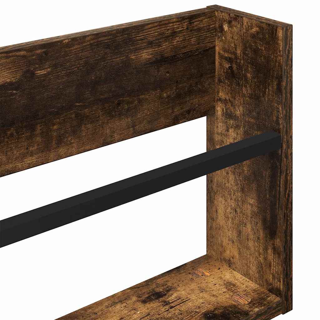 Magazine Rack Smoked Oak 80 x 12 x 30 cm Engineered Wood