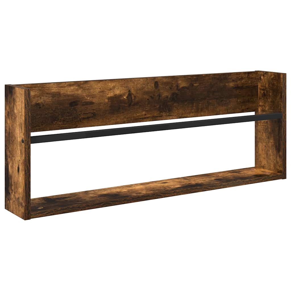 Magazine Rack Smoked Oak 80 x 12 x 30 cm Engineered Wood