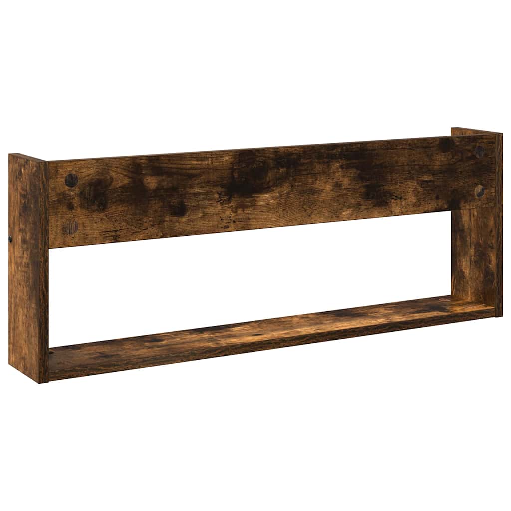 Magazine Rack Smoked Oak 80 x 12 x 30 cm Engineered Wood