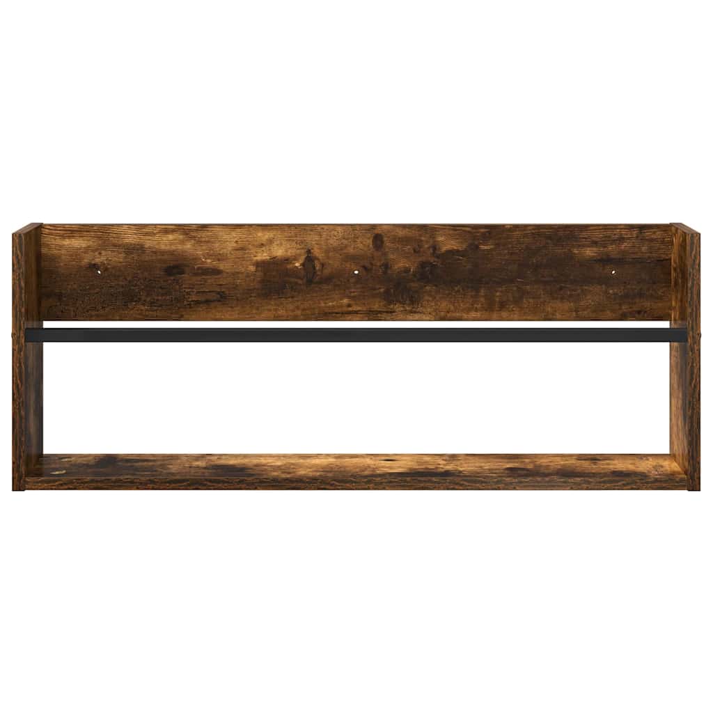 Magazine Rack Smoked Oak 80 x 12 x 30 cm Engineered Wood