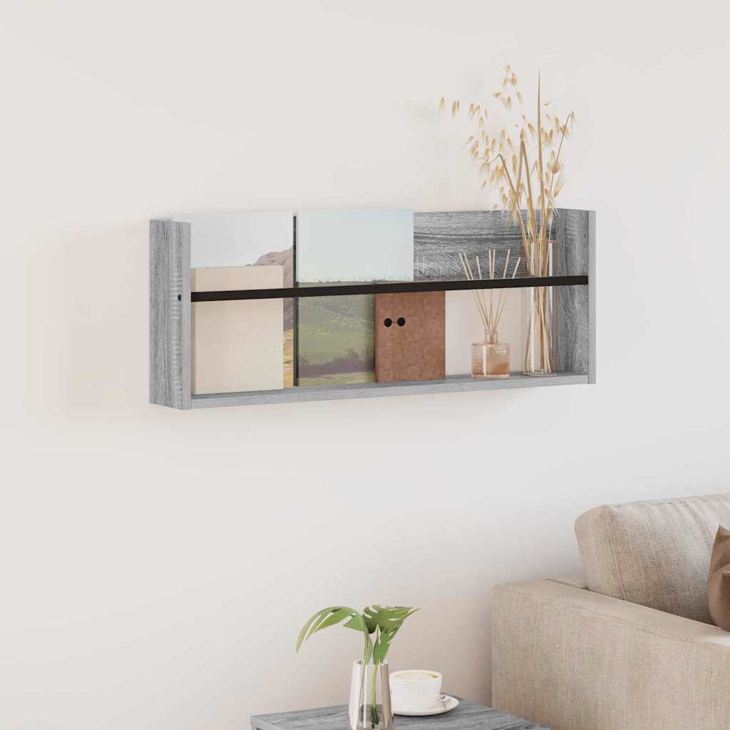 Magazine Rack Grey Sonoma 80 x 12 x 30 cm Engineered Wood