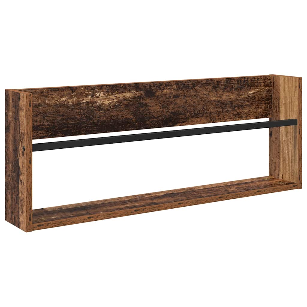 Magazine Rack 2 pcs Old Wood 80 x 12 x 30 cm Engineered Wood