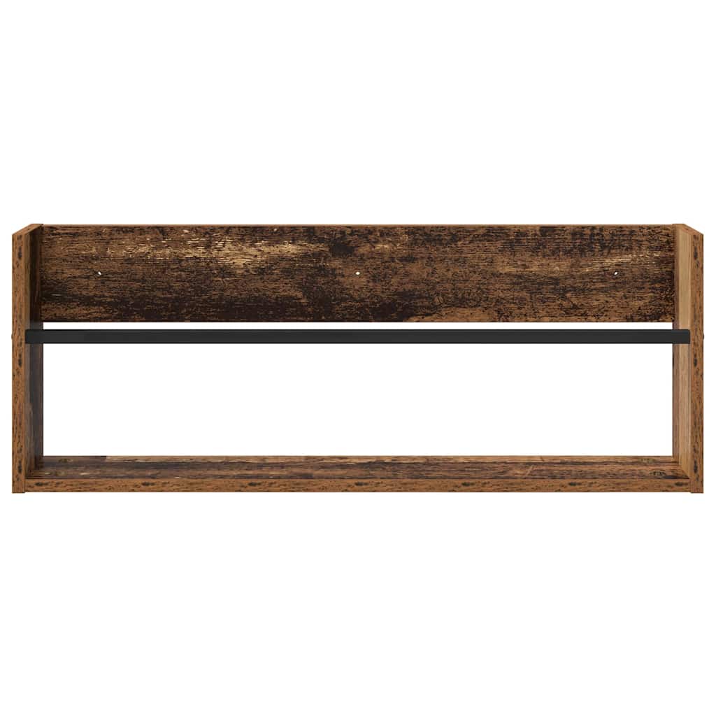 Magazine Rack 2 pcs Old Wood 80 x 12 x 30 cm Engineered Wood