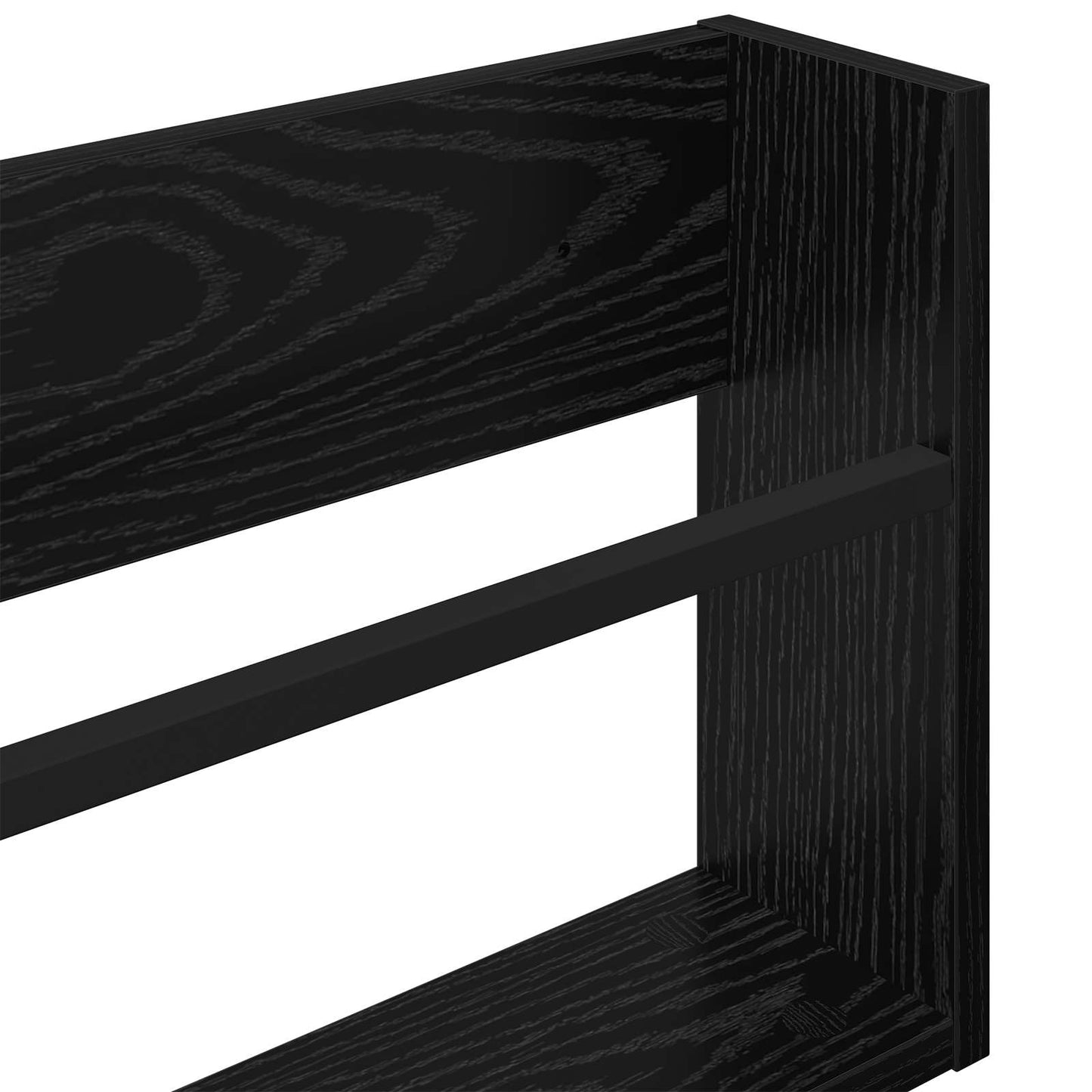 Magazine Rack Black Oak 100 x 12 x 30 cm Engineered Wood