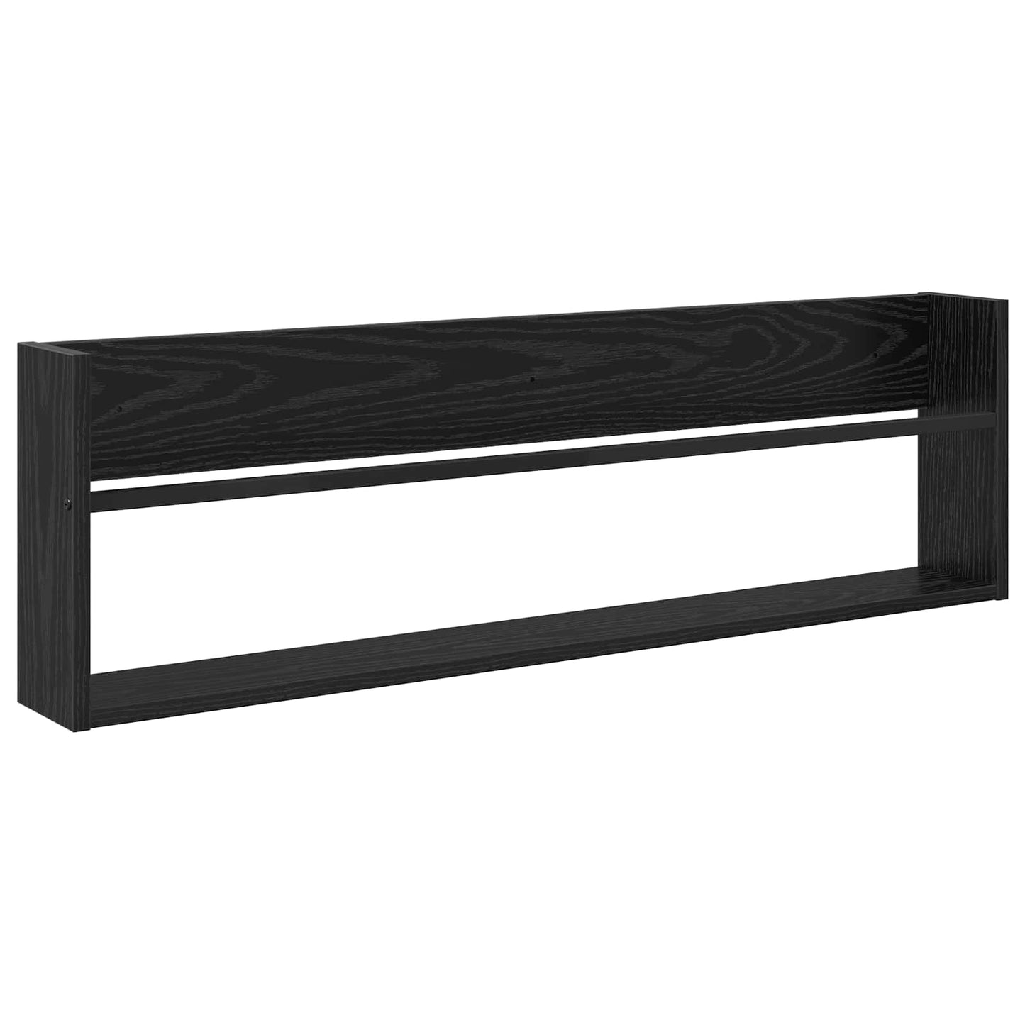Magazine Rack Black Oak 100 x 12 x 30 cm Engineered Wood
