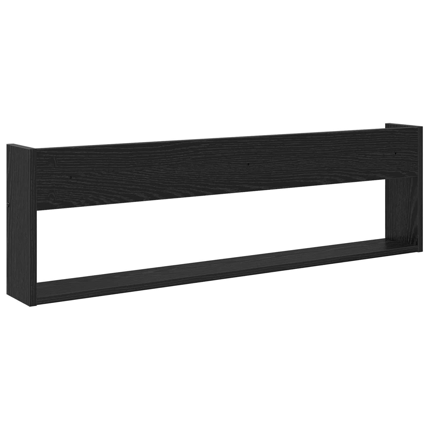 Magazine Rack Black Oak 100 x 12 x 30 cm Engineered Wood