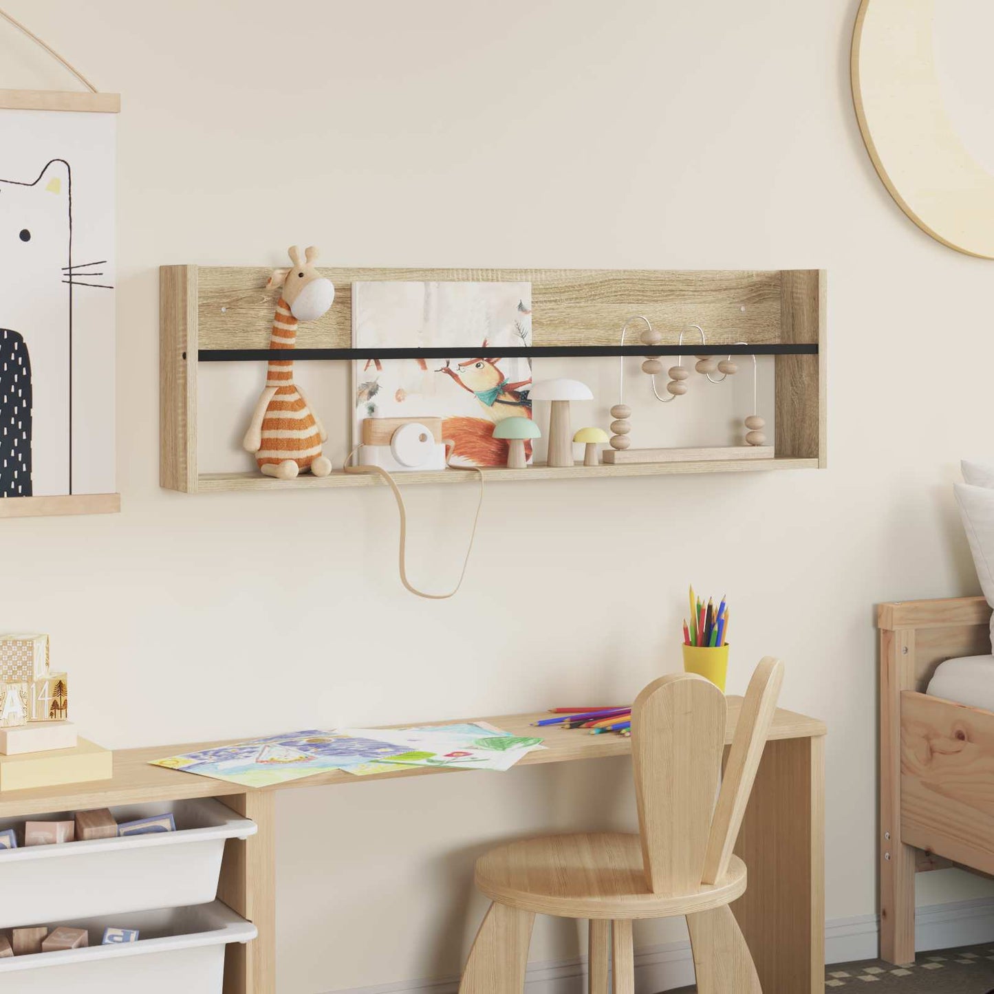 Magazine Rack Sonoma Oak 100 x 12 x 30 cm Engineered Wood