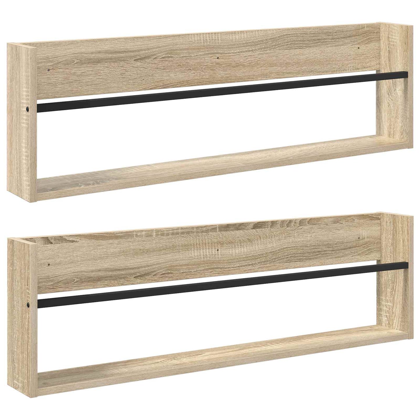 Magazine Rack 2 pcs Sonoma Oak 100 x 12 x 30 cm Engineered Wood