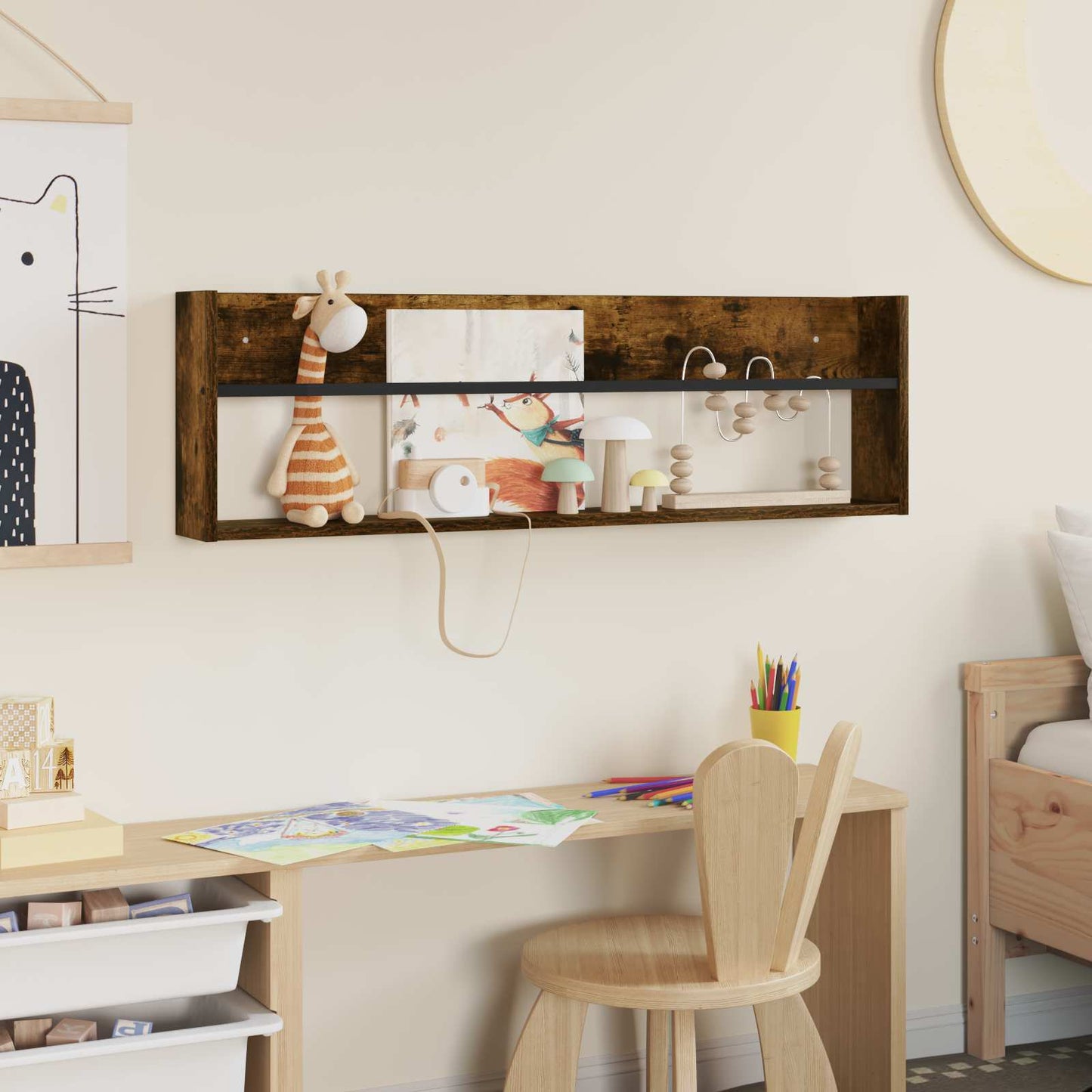 Magazine Rack Smoked Oak 100 x 12 x 30 cm Engineered Wood