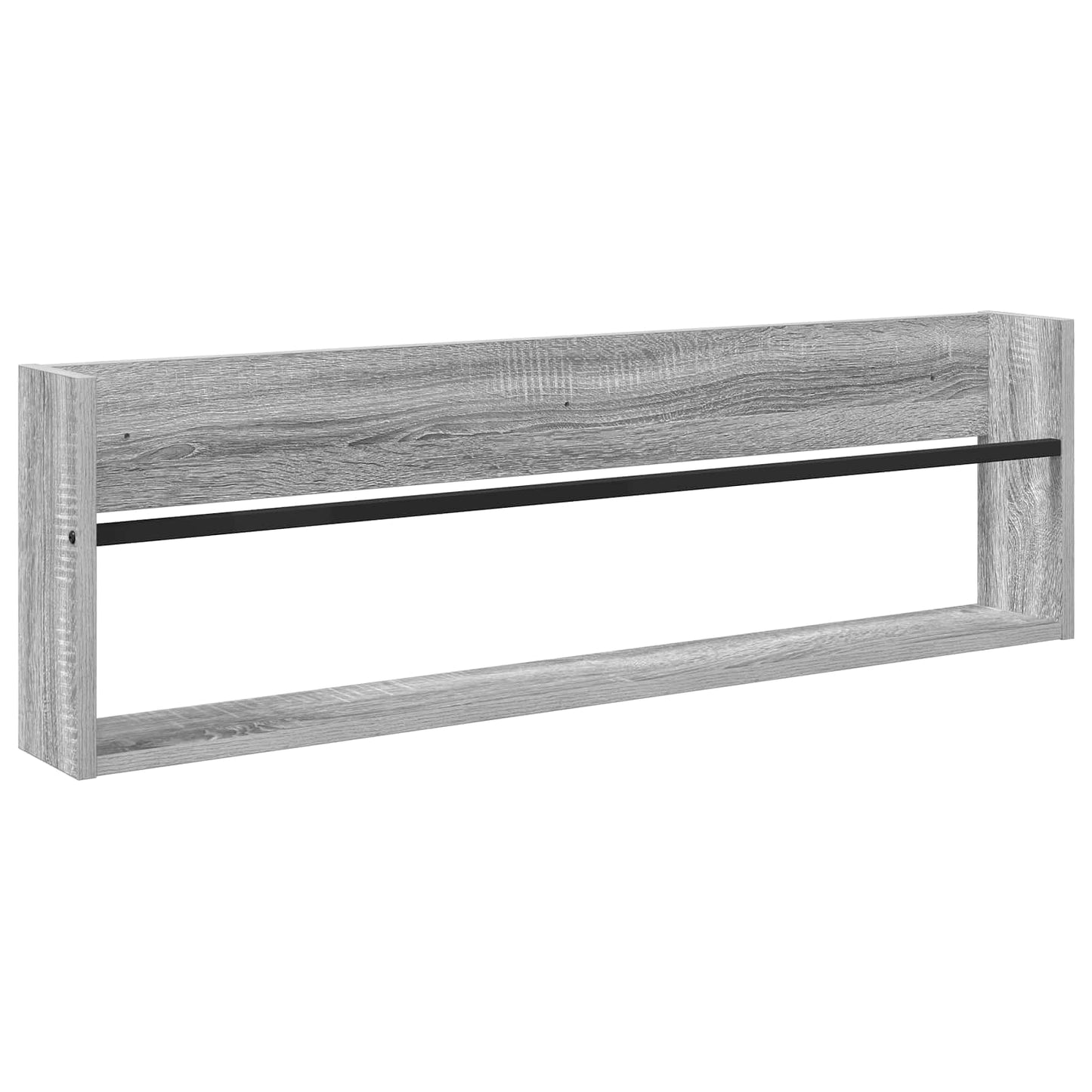Magazine Rack with Shelf 2 pcs Grey Sonoma 100 x 12 x 30 cm