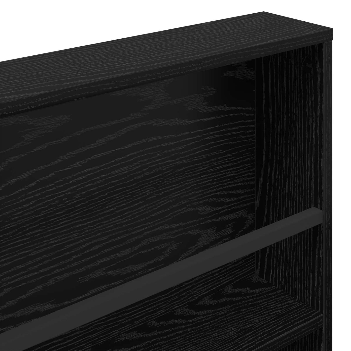 Magazine Rack Black Oak 60 x 12 x 70 cm Engineered Wood