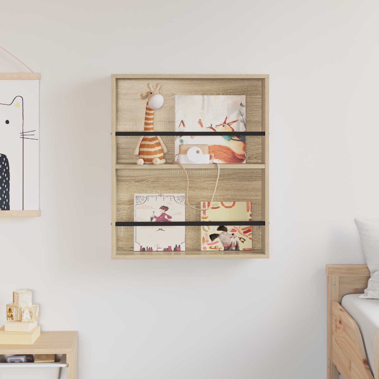 Magazine Rack Sonoma Oak 60 x 12 x 70 cm Engineered Wood