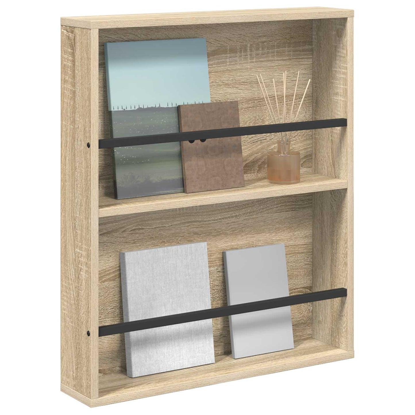 Magazine Rack Sonoma Oak 60 x 12 x 70 cm Engineered Wood
