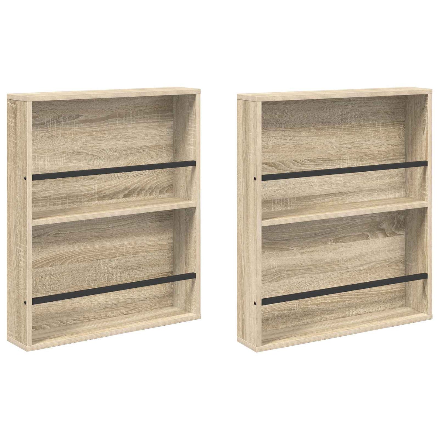 Magazine Rack 2 pcs Sonoma Oak 60 x 12 x 70 cm Engineered Wood