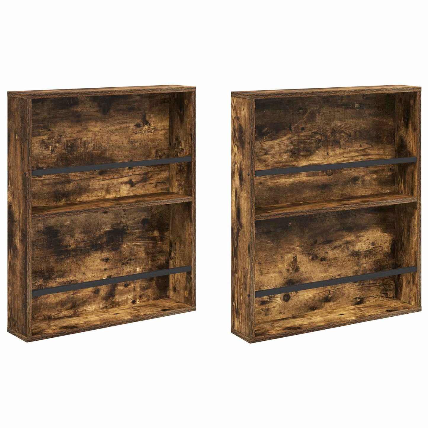 Magazine Rack 2 pcs Smoked Oak 60 x 12 x 70 cm Engineered Wood