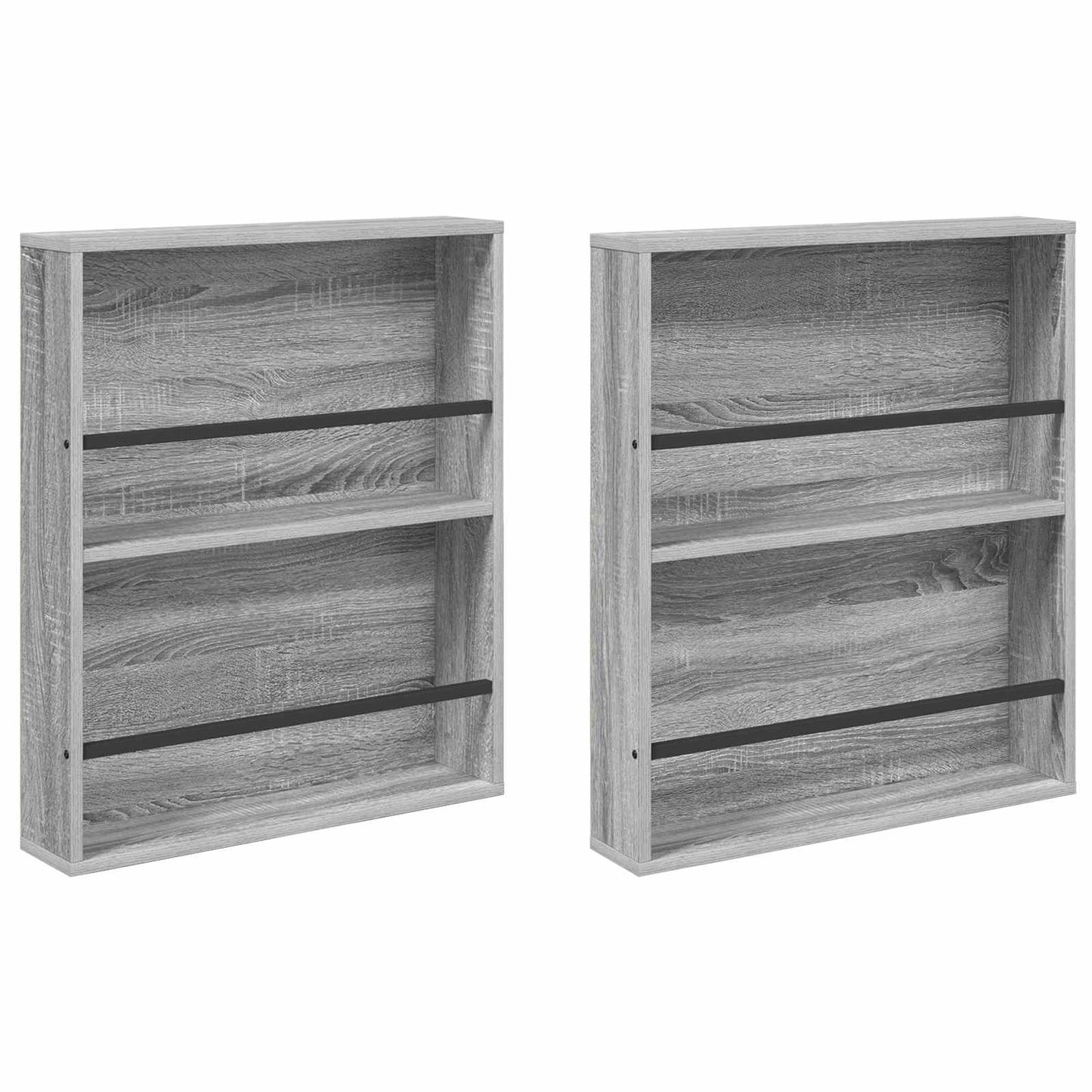 Magazine Rack 2 pcs Grey Sonoma 60 x 12 x 70 cm Engineered Wood