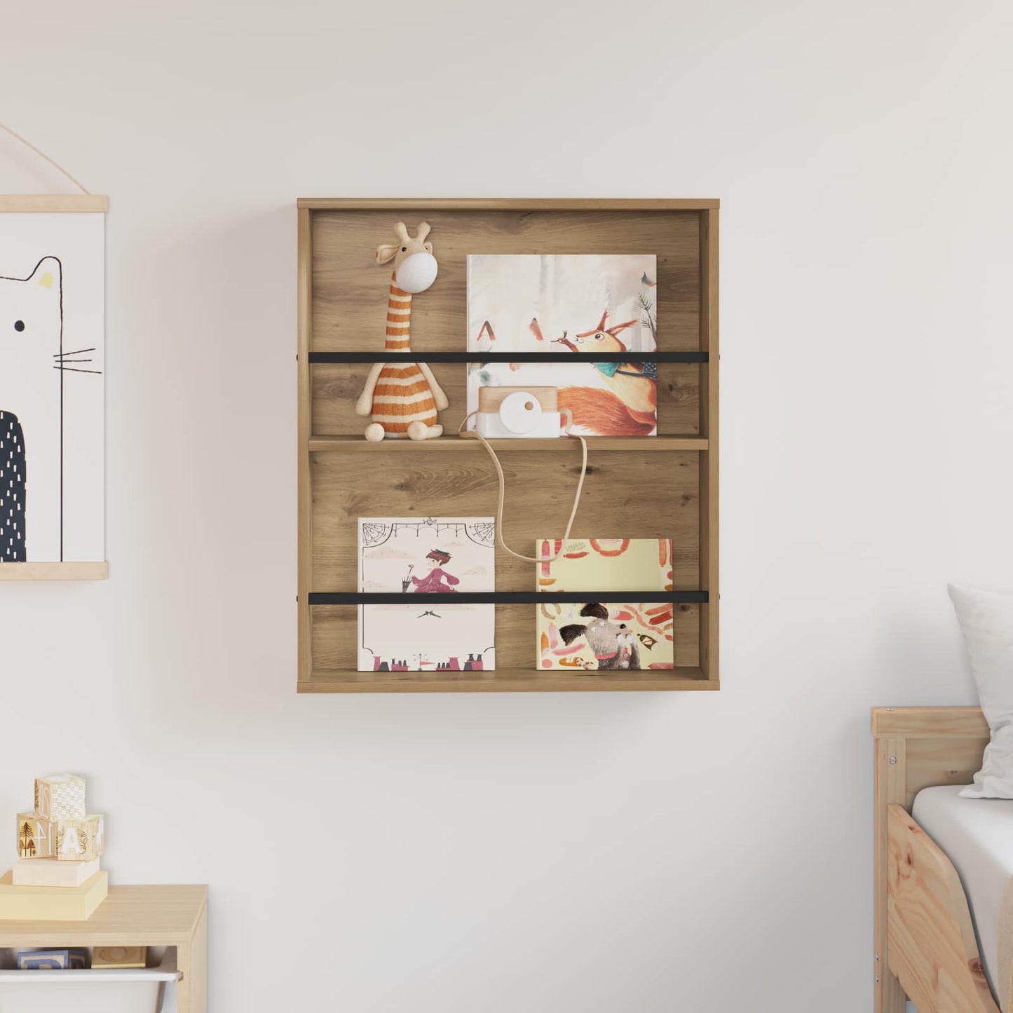 Magazine Rack Artisan Oak 60 x 12 x 70 cm Engineered Wood