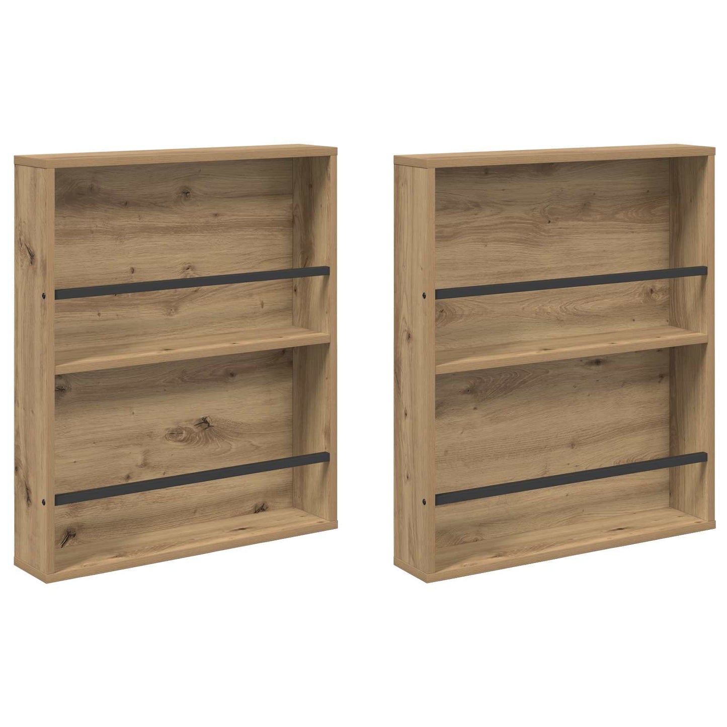 Magazine Rack 2 pcs Artisan Oak 60 x 12 x 70 cm Engineered Wood