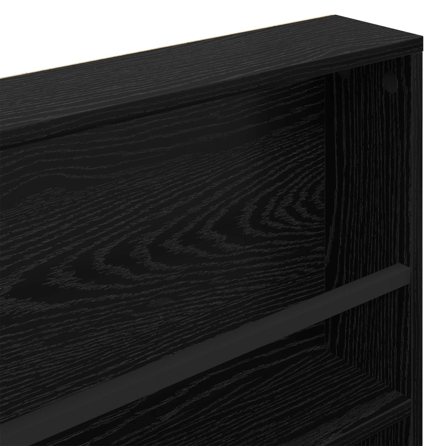 Magazine Rack Black Oak 80 x 12 x 70 cm Engineered Wood