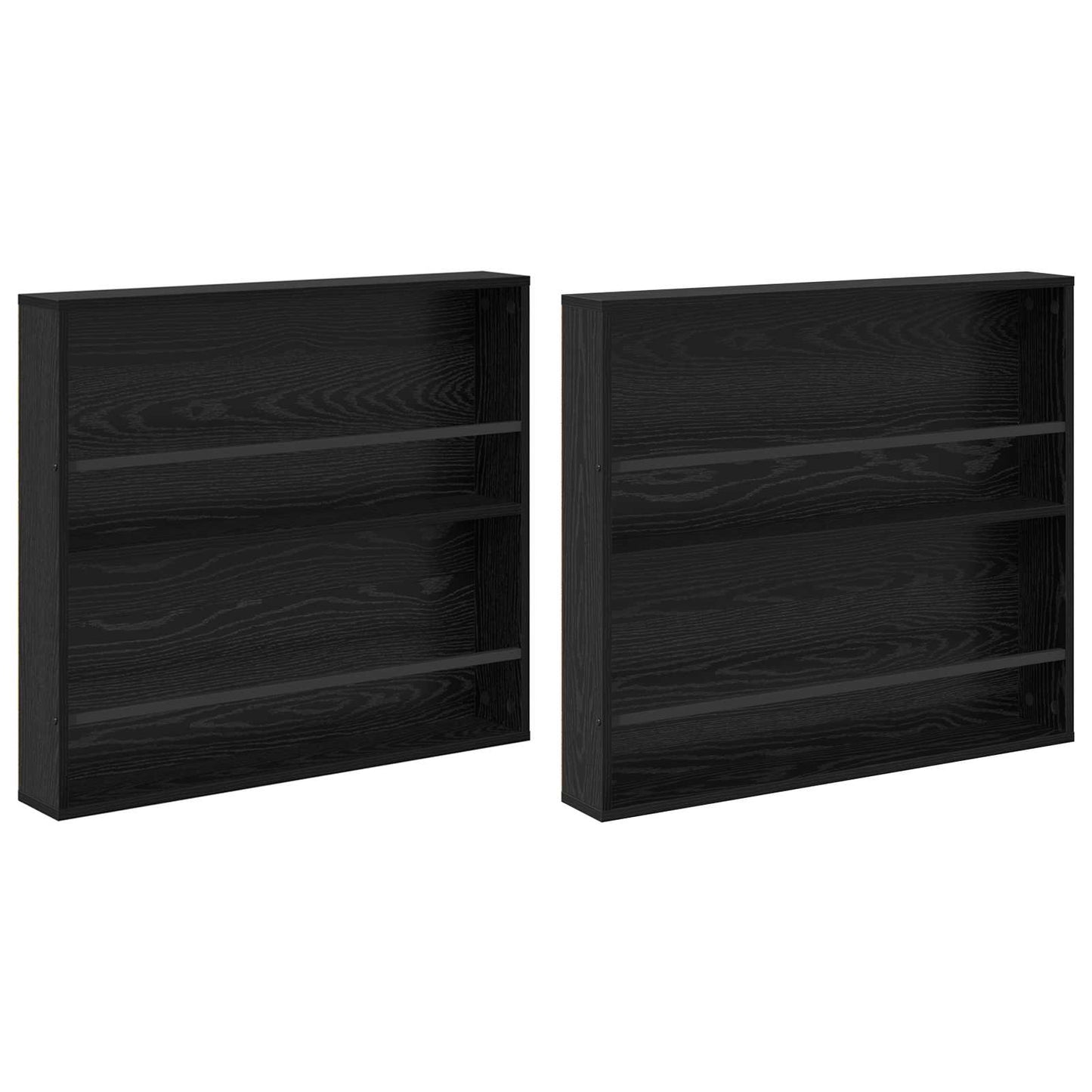 Magazine Rack 2 pcs Black Oak 80 x 12 x 70 cm Engineered Wood