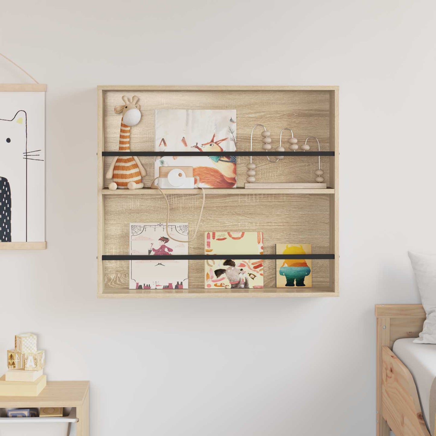 Magazine Rack Sonoma Oak 80 x 12 x 70 cm Engineered Wood