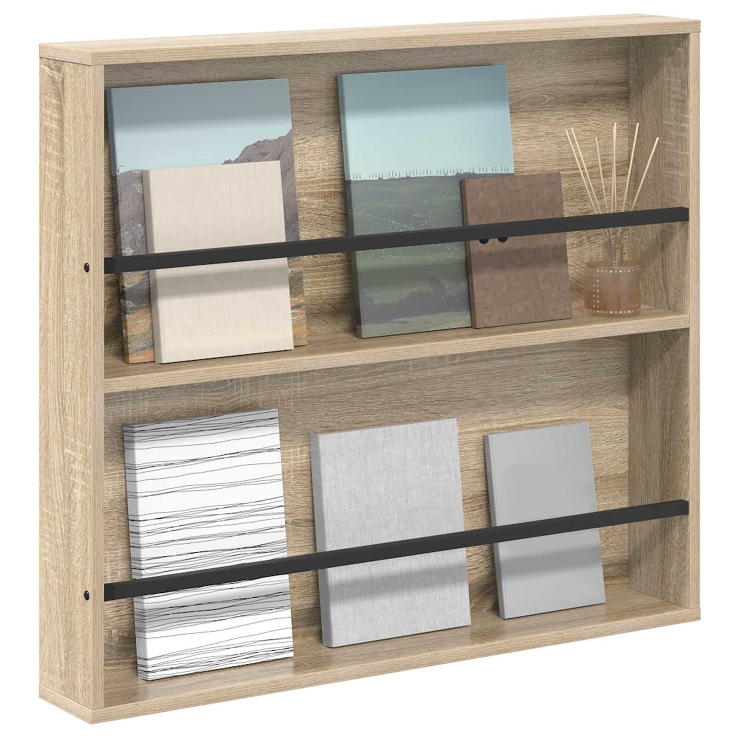 Magazine Rack Sonoma Oak 80 x 12 x 70 cm Engineered Wood