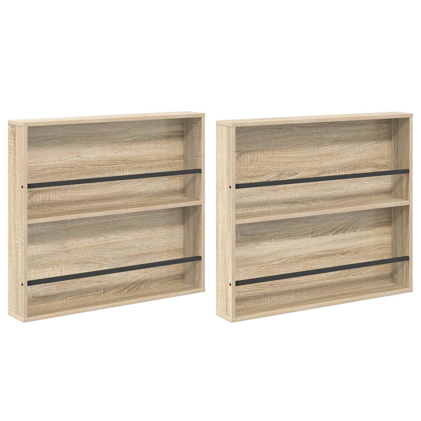 Magazine Rack 2 pcs Sonoma Oak 80 x 12 x 70 cm Engineered Wood