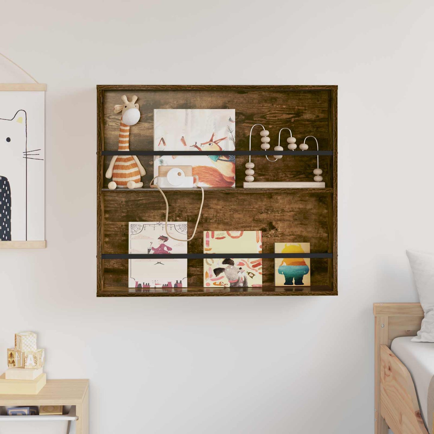 Magazine Rack Smoked Oak 80 x 12 x 70 cm Engineered Wood