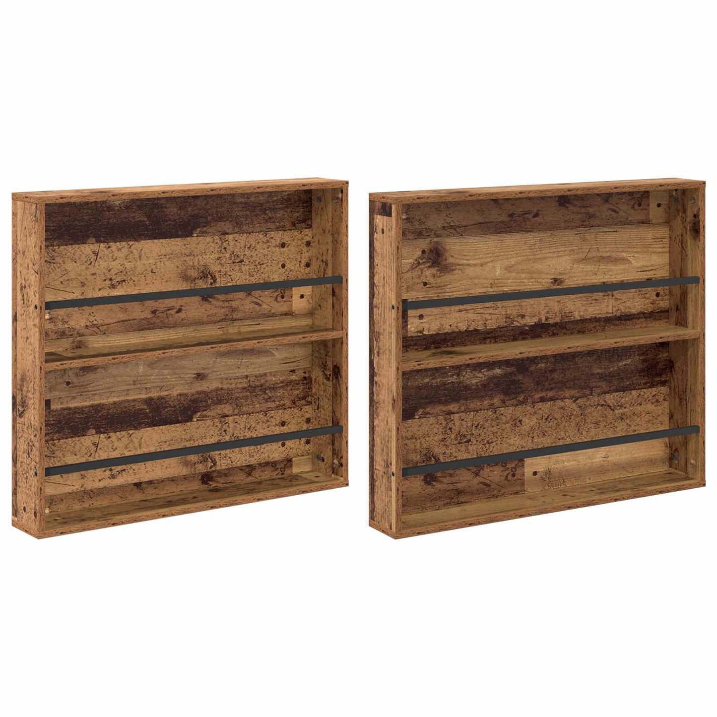 Magazine Rack 2 pcs Old Wood 80 x 12 x 70 cm Engineered Wood
