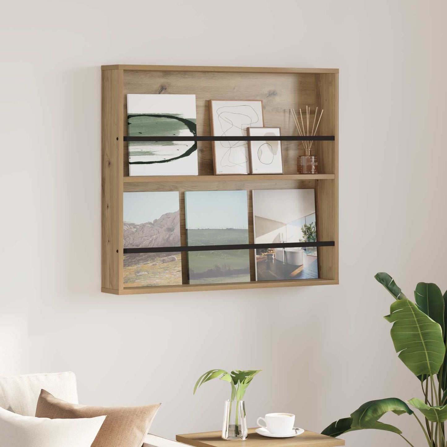 Magazine Rack Artisan Oak 80 x 12 x 70 cm Engineered Wood