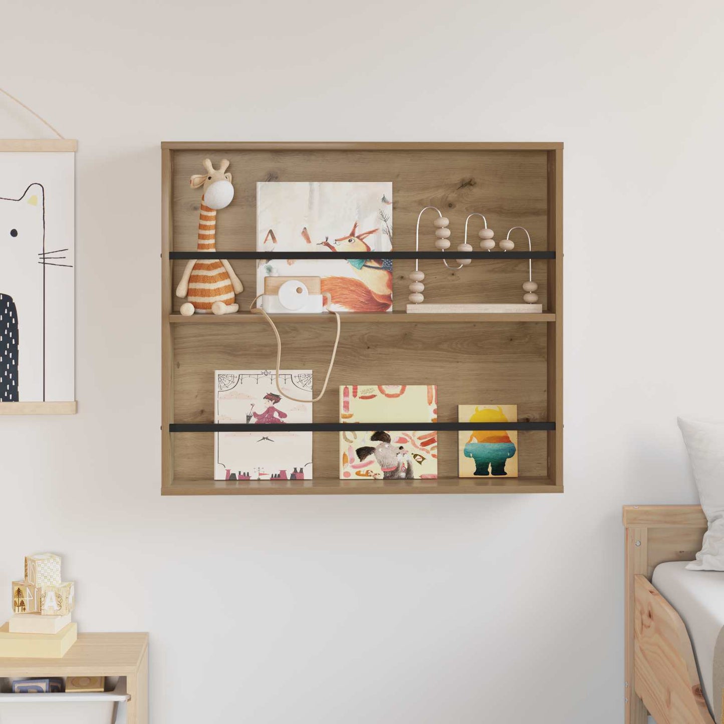 Magazine Rack Artisan Oak 80 x 12 x 70 cm Engineered Wood